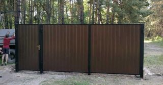 Купить распашные ворота из профнастила Уссурийск, цена от 2747 руб.